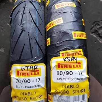 Vỏ xe cho Exciter size 17 Pirelli Rosso Sport không ruột 70/90-80/90