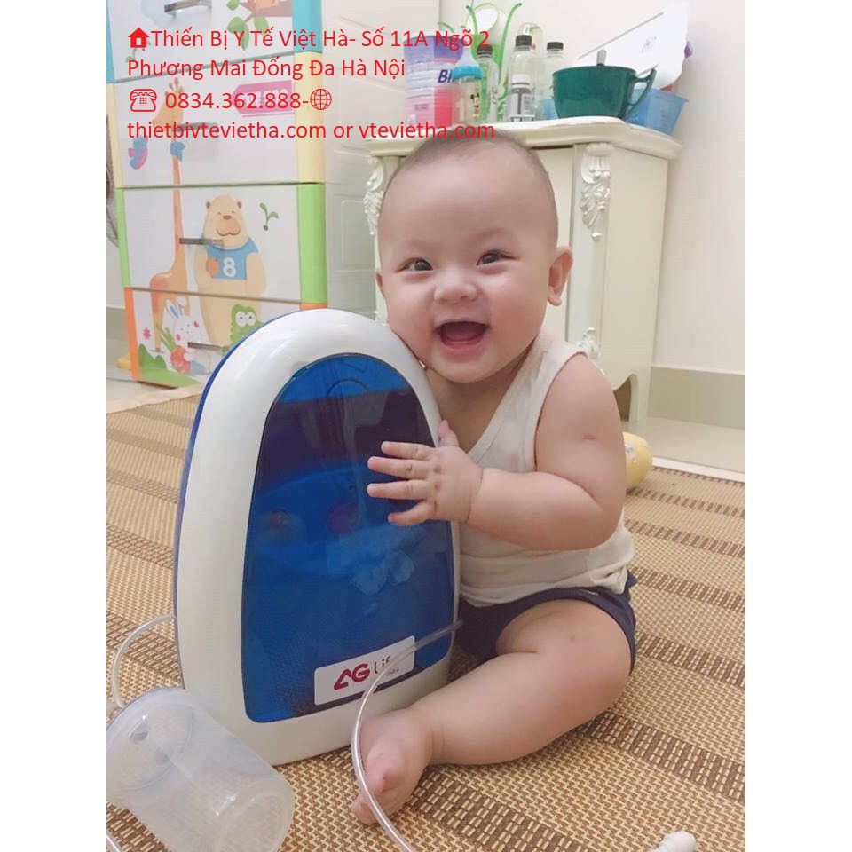 MÁY XÔNG VÀ HÚT MŨI HỌNG 2 TRONG 1  AG-LIFE Hi Baby thế hệ mới có đồng hồ áp suất