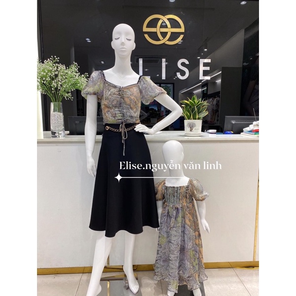 Váy voan hoa chun ngực cho bé size 10 mới nguyên tag