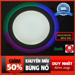 Đèn led âm trần 3 chế độ 6w + 3w viền 3 màu