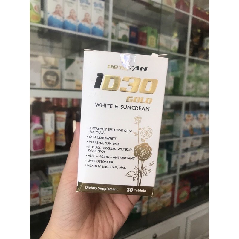 ✅[CHÍNH HÃNG] VIÊN UỐNG  ID30 GOLD WHITE SUNCREAM PETYFAN - VIÊN UỐNG TRẮNG DA CHỐNG NẮNG ID 30 Gold