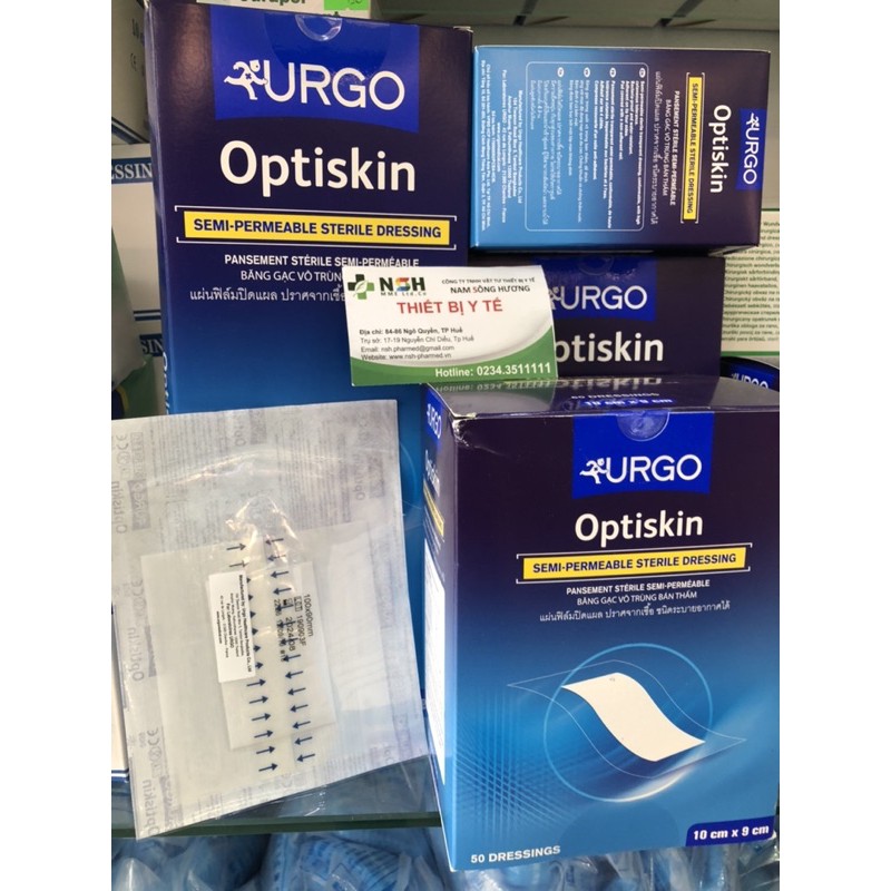 [HÀNG THÁI] Băng dán miếng dán kèm gạc vô trùng dán vết thương hút dịch chống không thấm nước URGO OPTISKIN 10cm x 9cm