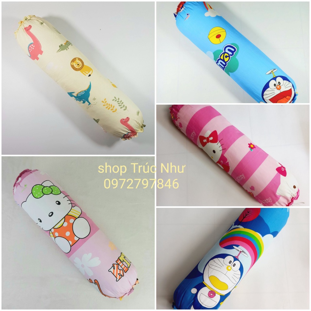 Gối ôm cho bé ruột gòn, áo cotton chính hãng Kimhome 5 tấc, 6 tấc, 8 tấc