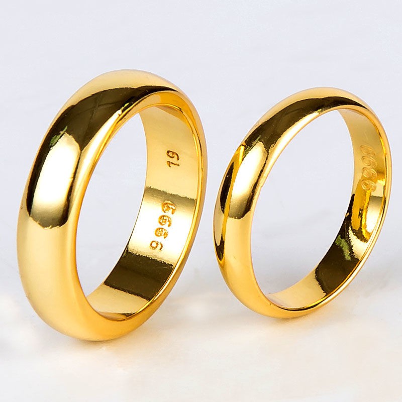 Nhẫn Mạ Vàng 9999 12.8 Thời Trang Cho Nam Nữ