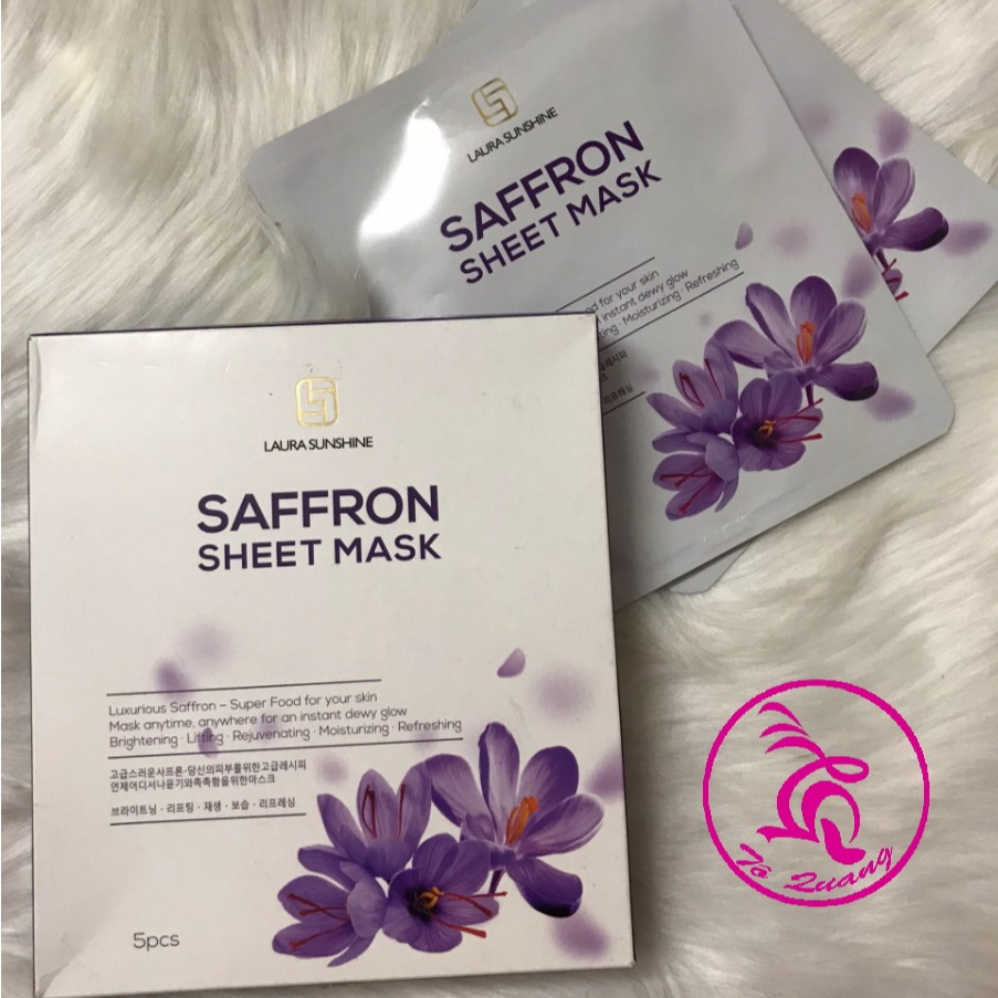 Mặt nạ nhụy hoa nghệ tây - LAURA SUNSHINE SAFFRON SHEET MASK Nhật Kim Anh (mẫu mới)