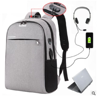 Ba Lô Laptop Tích Hợp USB Cao Cấp, Khóa Chống Trộm, Chống Thấm, Dày Dặn, Chắc Chắn