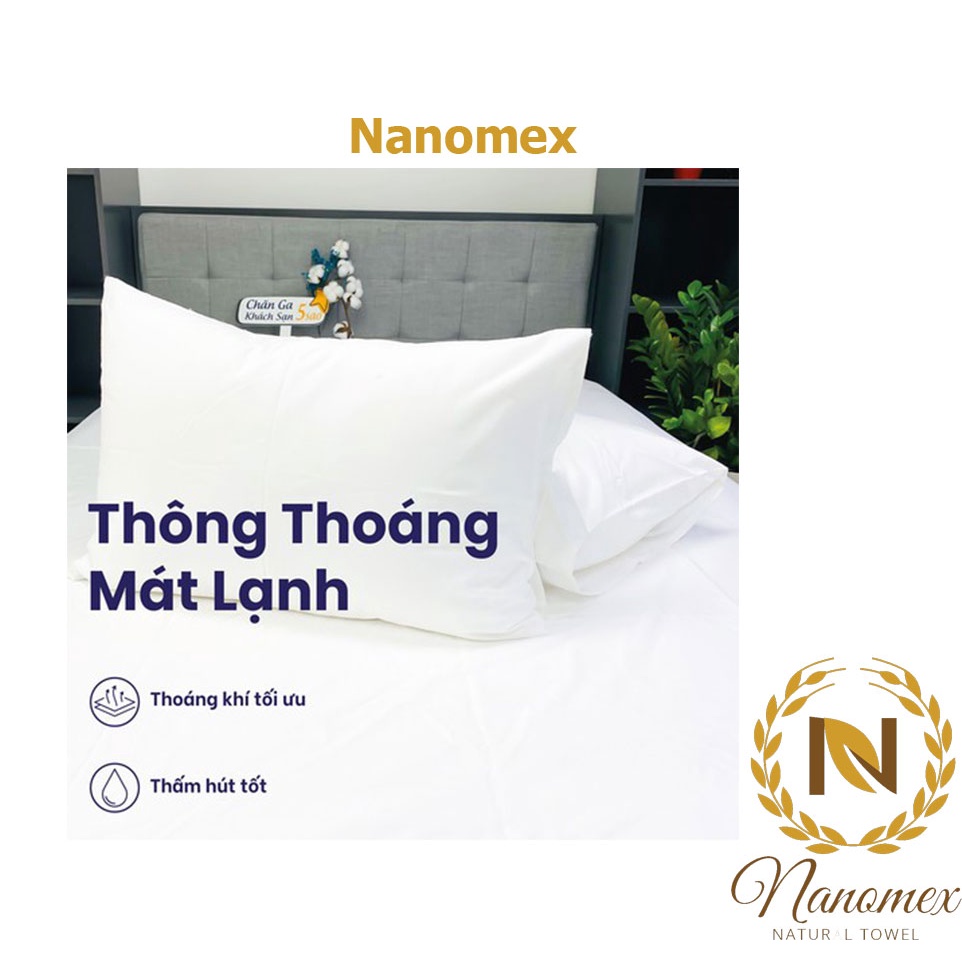 Vỏ gối nằm trắng 45x65 chống thấm tuyệt đối, bảo vệ gối Nanomex chất lượng cao cấp