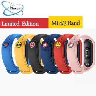 Dây đeo đồng hồ silicone họa tiết Marvel The Avengers phiên bản giới hạn thay thế cho XiaoMi Miband 3 4
