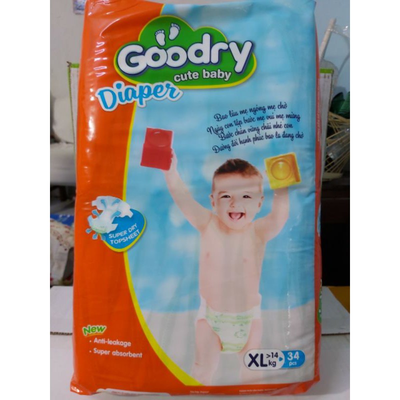 Tã dán Goodry đủ size M42 L38 XL34 Hàng Chính Hãng