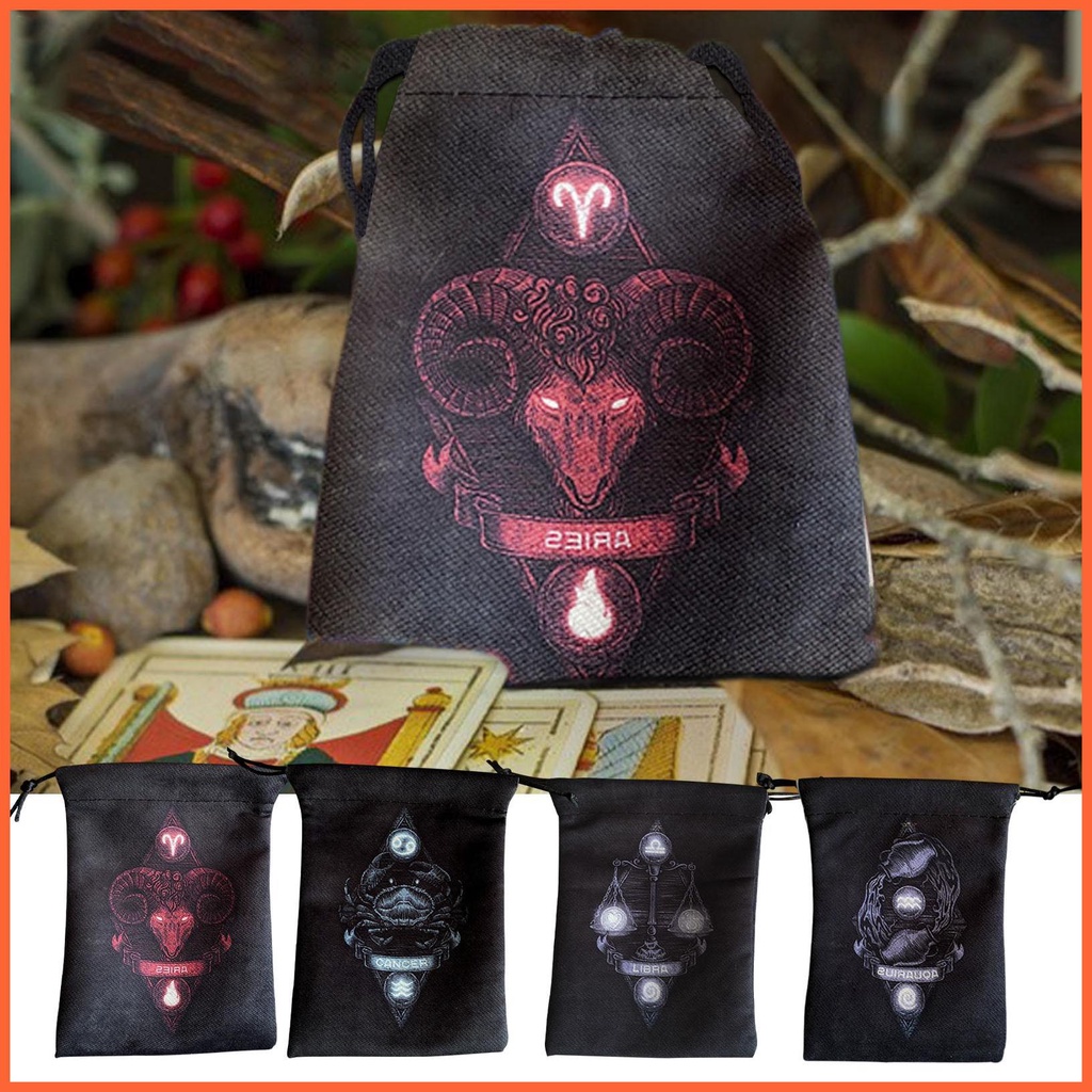 Túi Vải Đựng Bài Tarot 5.12X7.09In In Hình Chòm Sao Độc Đáo