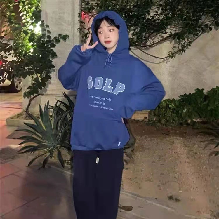 Áo hoodie dáng rộng phong cách Hàn Quốc 2021 mới