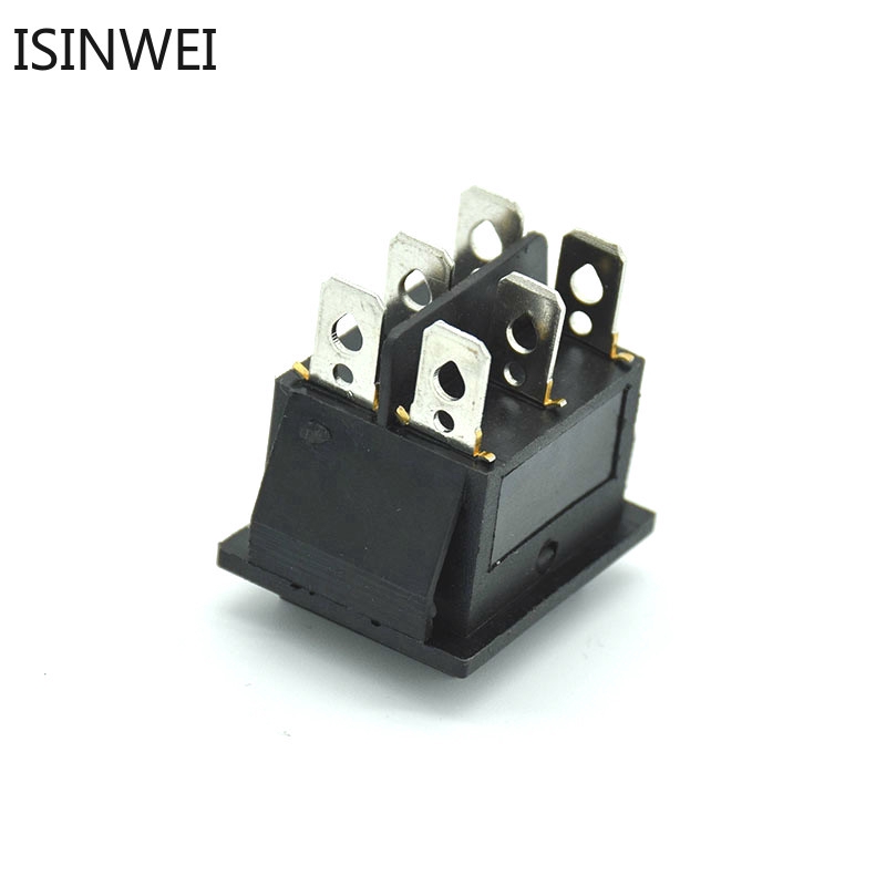 Set 2 công tắc 25*31mm 6Pin KCD4-202 16A màu đen