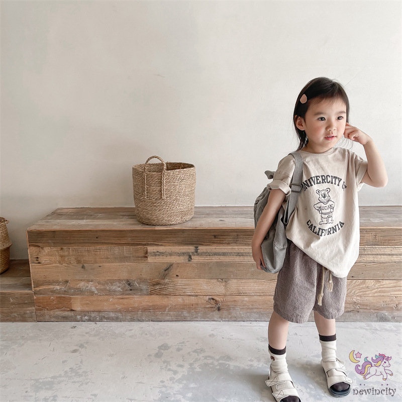 Áo Thun Cộc Tay In Hình Hoạt Hình Cho Bé