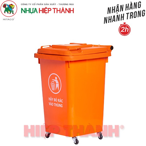 THÙNG RÁC CÔNG NGHIỆP NHỰA HIỆP THÀNH 90 LÍT -CÓ BÁNH XE ms: 503k-BX