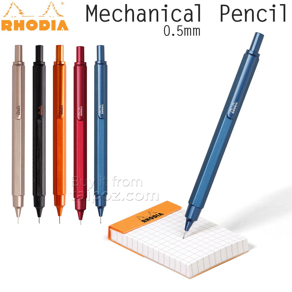 [ TAIPOZ ] - Bút chì bấm Rhodia nét 0.5mm, thân kim loại