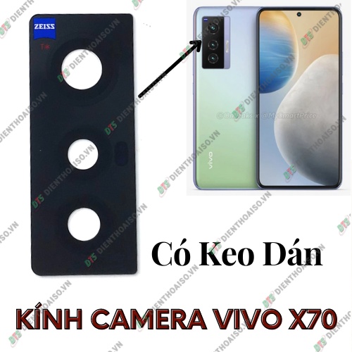 Mặt kính camera vivo x70 có sẵn keo dán