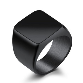 Nhẫn Titan Nam Mặt Vuông Bản To Không Đen Không GỈ TT 1155