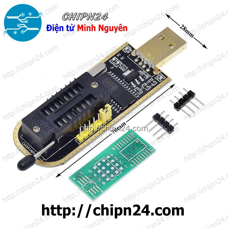 [1 CÁI] Mạch nạp CH341A Vàng nạp BIOS FLASH 24 25 qua cổng USB