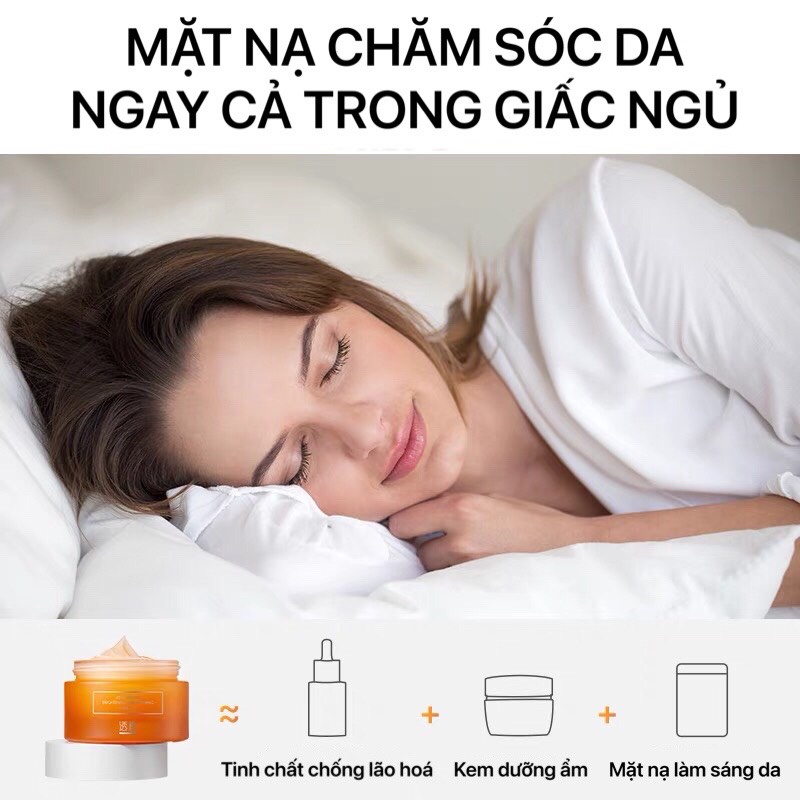 Mặt nạ ngủ Astaxanthin LUCENBASE Brightening And Repairing Mask dưỡng trắng chống lão hoá sáng mịn da 50g LUCB62