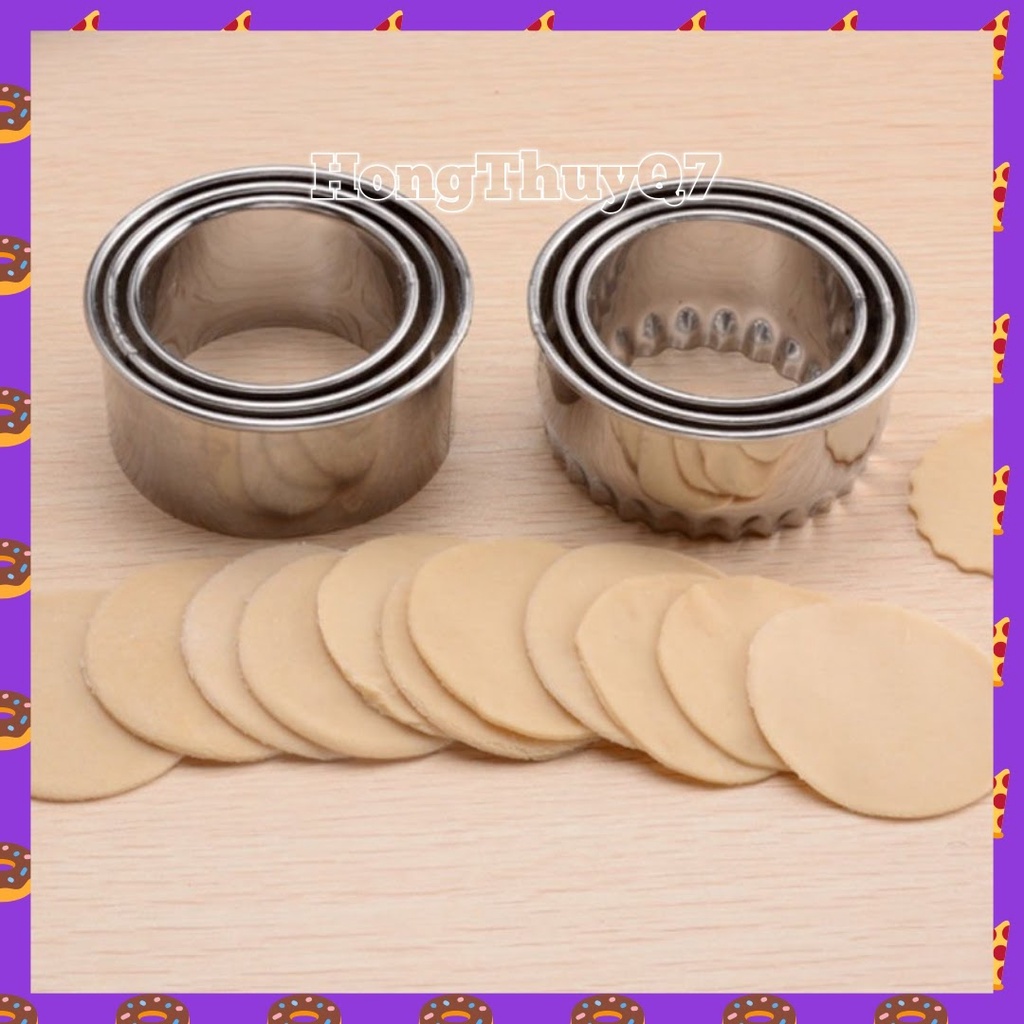 Khuôn tròn, viền hoa cắt bánh quy /13.23/- HongThuyQ7