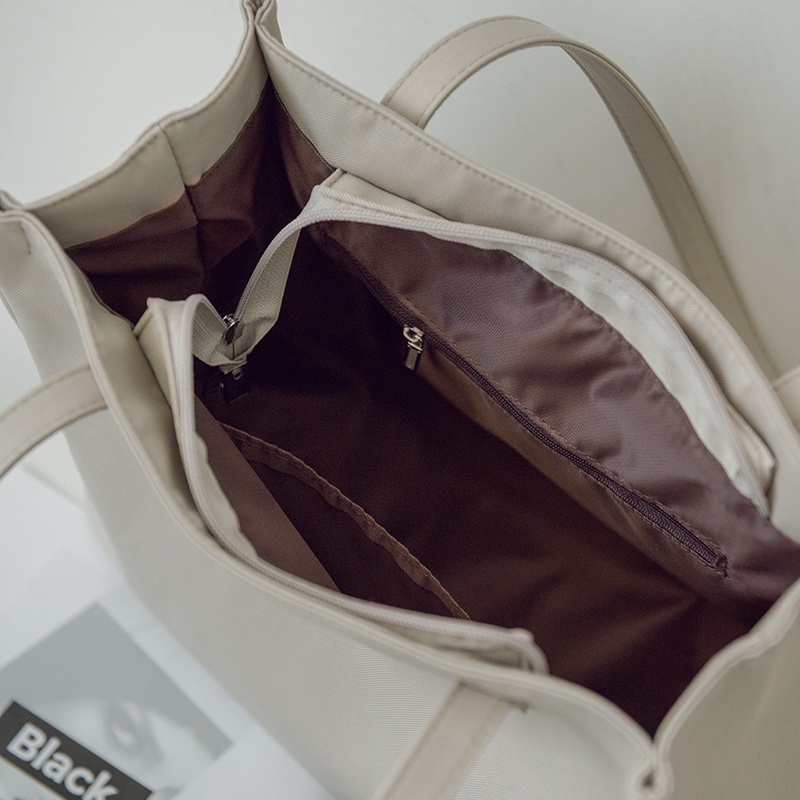 Túi tote IELGY nylon màu trơn đơn giản phong cách Nhật Bản cho nữ