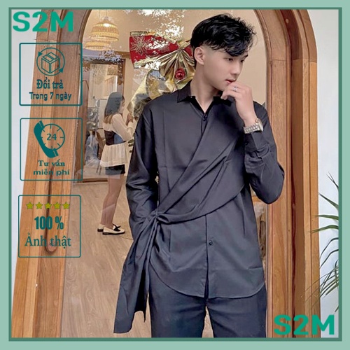 Áo Sơ Mi Nam Thiết Kế,, From Rộng Style Hàn Quốc