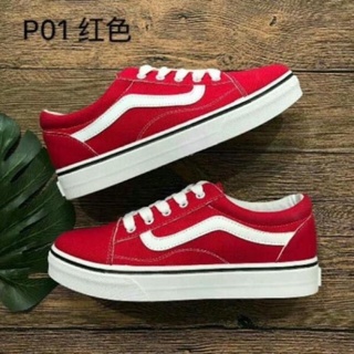 Giày Van Nam Nữ Đen, Đỏ Đủ Size Từ 35-43