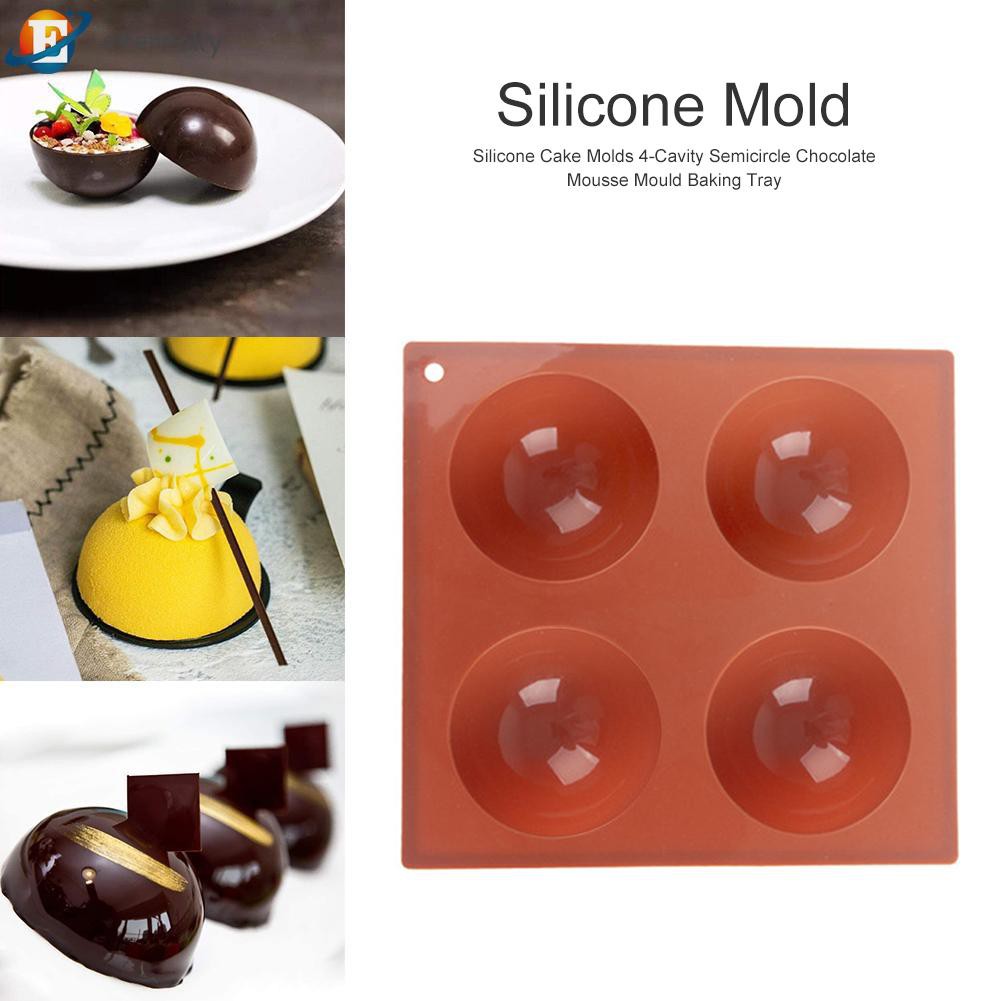 Khuôn Silicone Làm Bánh Trung Thu 4 Ngăn Hình Bán Nguyệt