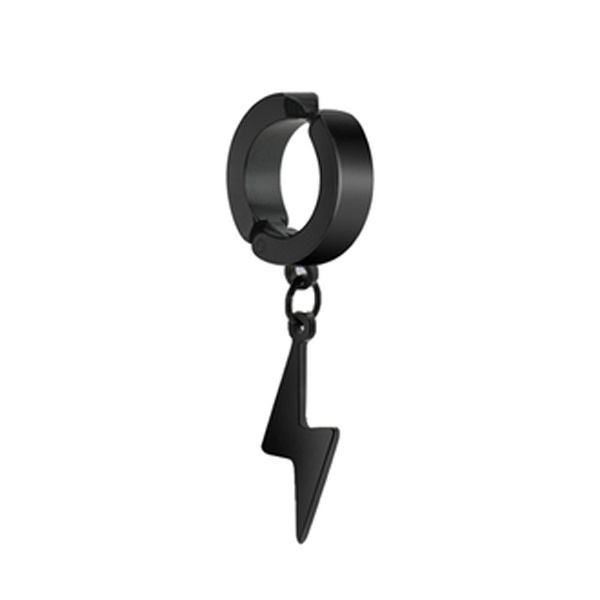 1 mảnh Hợp thời trang Thép Titanium Hợp thời trang Khoá Tai Kẹp Tai Nam Bông Tai Huyền Thoại Tia Chớp Không Có Lỗ Xỏ Tai Kẹp Tai Đeo Tai Nghe Dễ Đeo