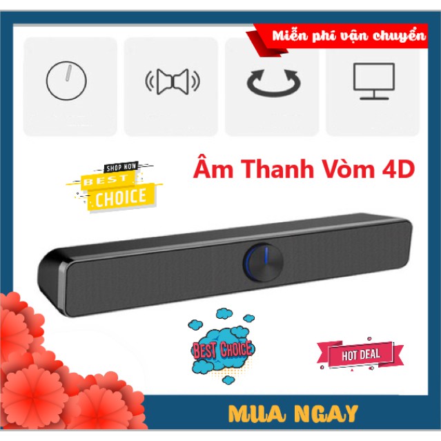 GẤU TRẦN STORE Loa Máy Tính, Tivi Siêu Hay Sada 193 Bass Pro Âm Thanh Vòm 4D Cao Cấp, Nghe Nhạc Xem Phim Cho PC, Laptop