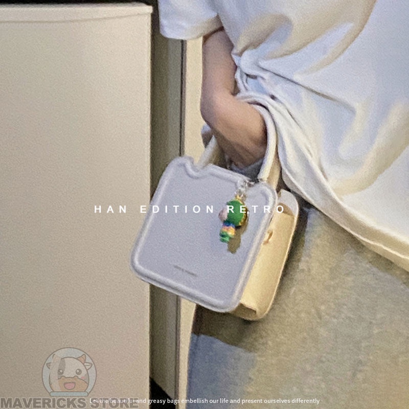 Túi Đeo Chéo Dáng Vuông Nhỏ Cầm Tay Màu Trơn Thời Trang Cho Nữ