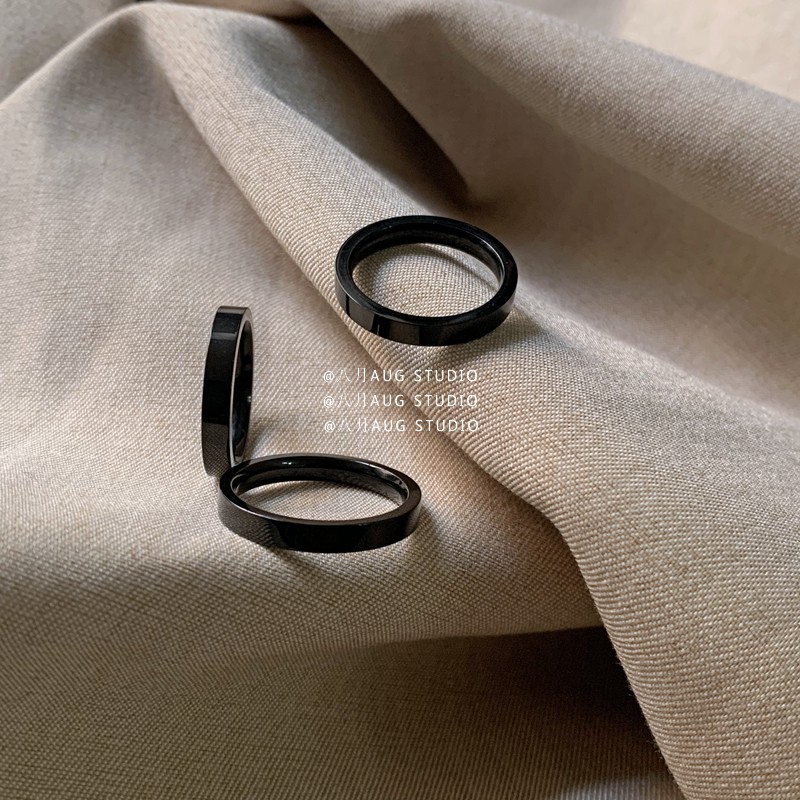 Nhẫn nam thời trang Basic Less Ring Nam nữ Unisex Asta Accessories Màu đen chất liệu Titan không gỉ - Less Ring đẹp