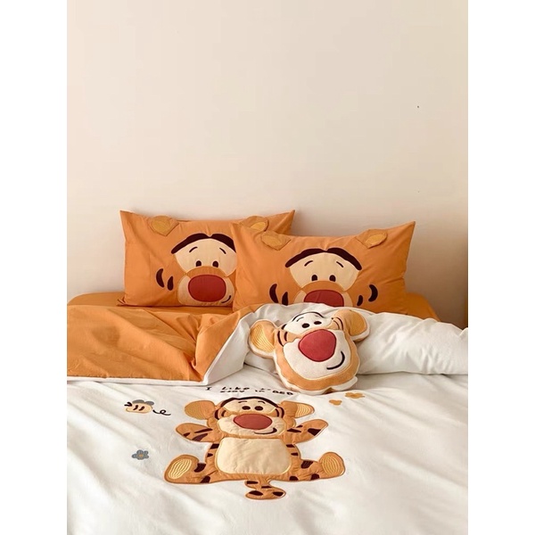 Bộ chăn ga gối mẫu HỔ CON - Cotton Line Disney thêu họa tiết ngộ nghĩnh, set 5 món sẵn hàng