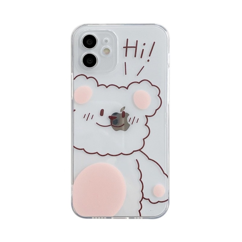 Ốp điện thoại TPU dẻo trong suốt họa tiết chú gấu dễ thương thích hợp cho IPhone 12 11 Pro Max SE X XR Xs Max 8 7 Plus