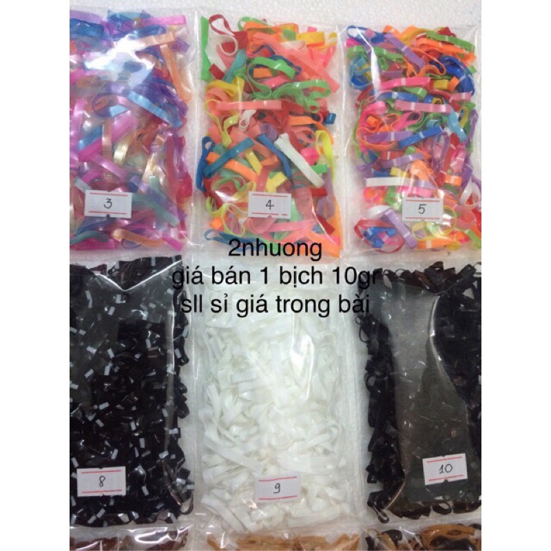 SALE DEAL 1K CÂN CHÍNH XÁC chia sẵn túi dây cột tóc nhiều màu thun chun nịt buộc tóc 30gr 10gr 20gr
