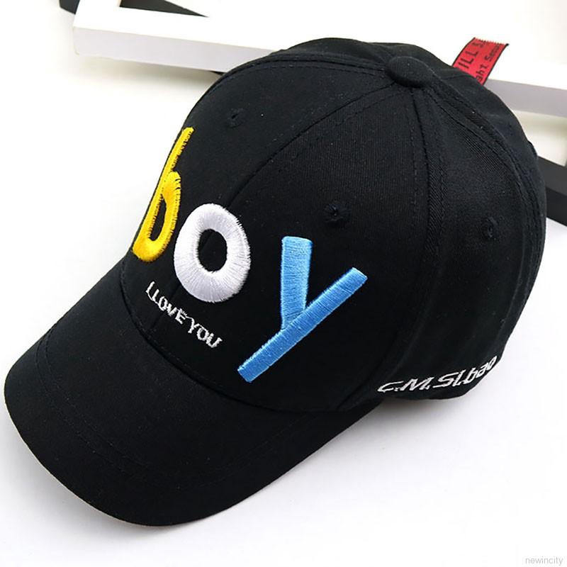 Mũ lưỡi trai chất Cotton hoạ tiết chữ phong cách bóng chày cho bé