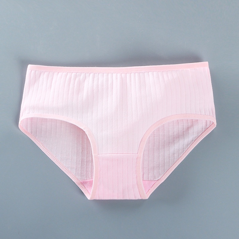 1 Quần Lót Cotton Mềm Mỏng Thoáng Khí Màu Trơn Cho Bé Gái Tuổi Teen
