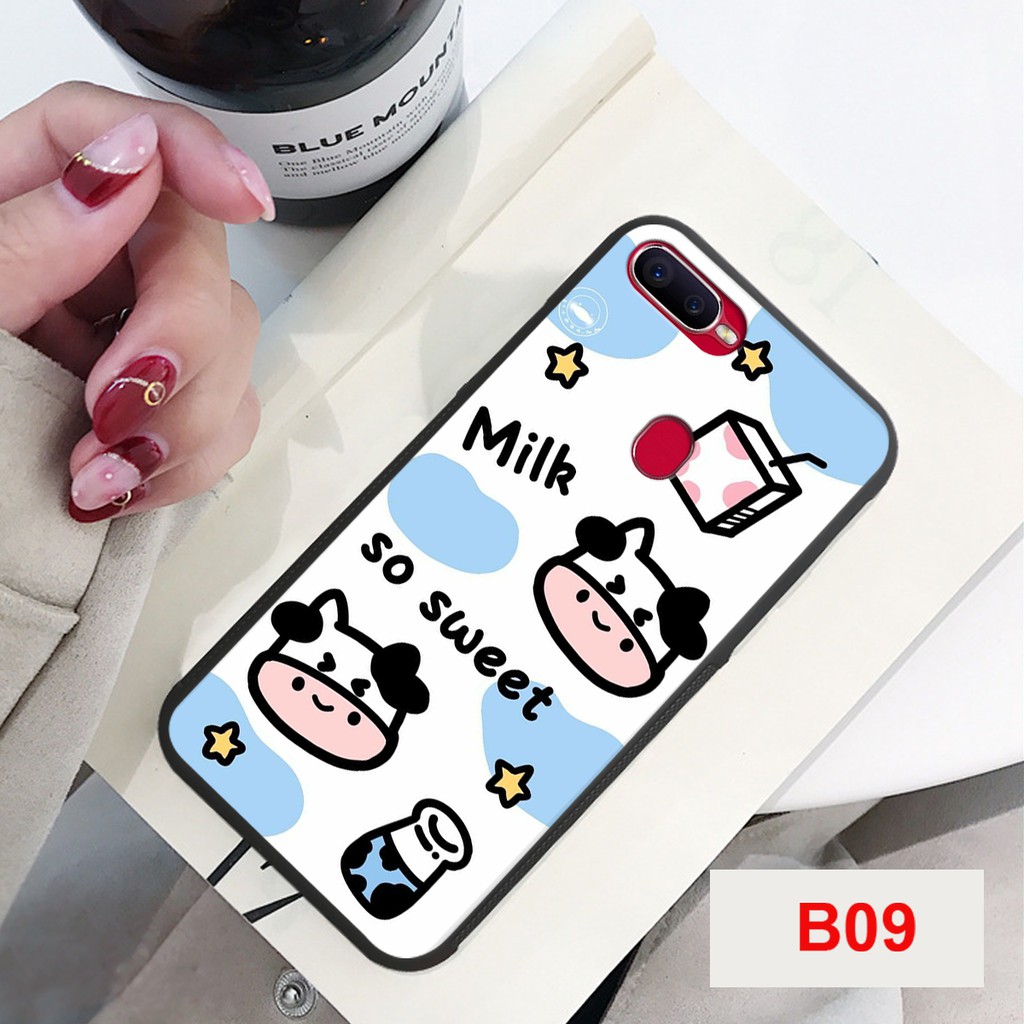 ỐP LƯNG OPPO A5S/A7/A12/F9 BỀN ĐẸP-CHẤT LƯỢNG CAO IN HÌNH BÒ SỮA