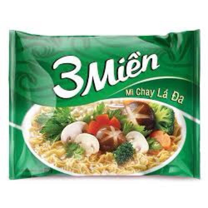 Thùng 30 gói mì 3 Miền chay lá đa 65g