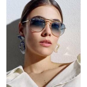 Kính mát Rayban RB3595 901380 mắt xanh, viền kim loại vàng ⚜️Hàng Authentic⚜️