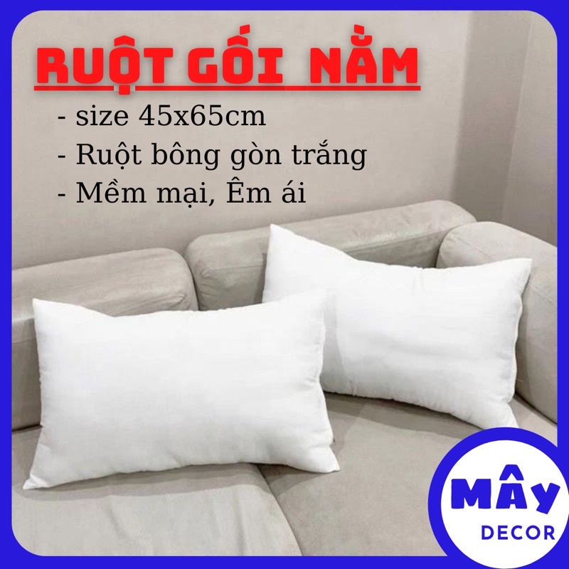 Ruột gối bông hạt cao cấp size tiêu chuẩn 45x65cm ( 1 chiếc )