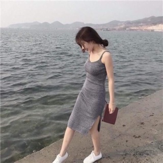 ĐẦM BODY XẺ TÀ HAI DÂY TI
