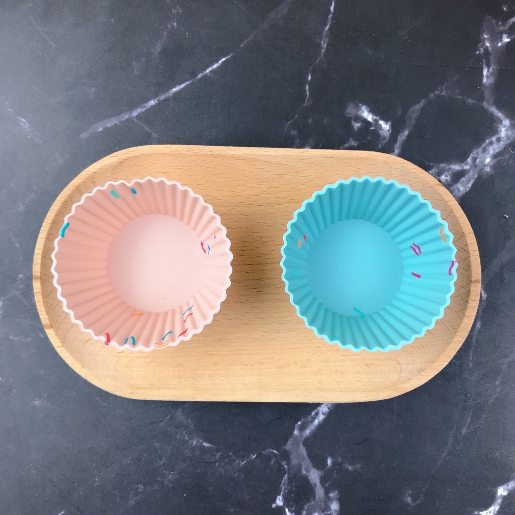 Set 6 khuôn làm bánh cupcake bằng silicon cao cấp có thể tái sử dụng