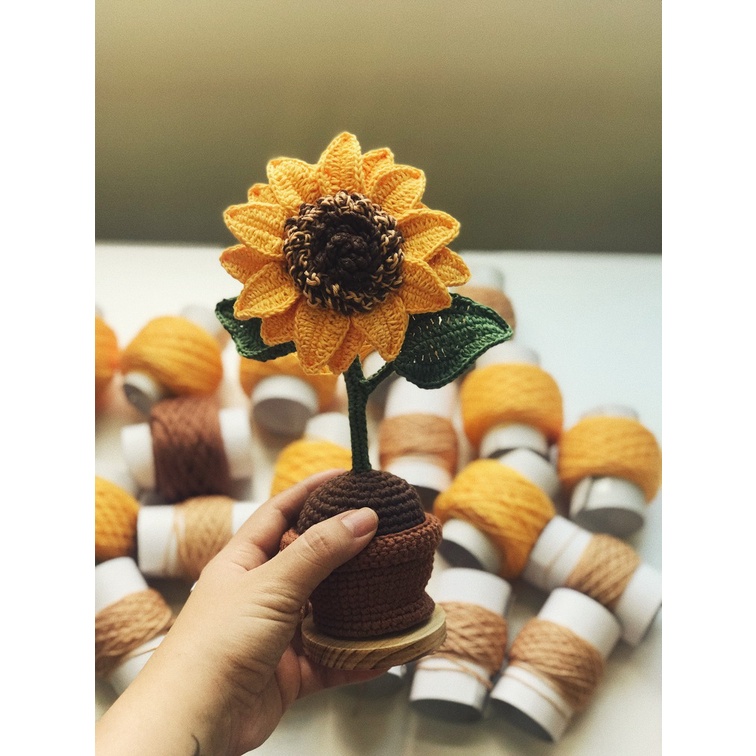 Set nguyên liệu móc len Hoa Hướng Dương 01