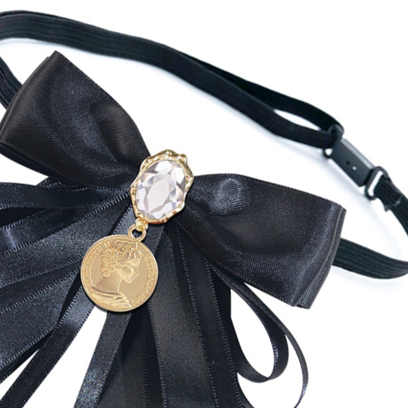 Cà Vạt Thắt Nơ Đính Đá Phong Cách Vintage Cho Nữ