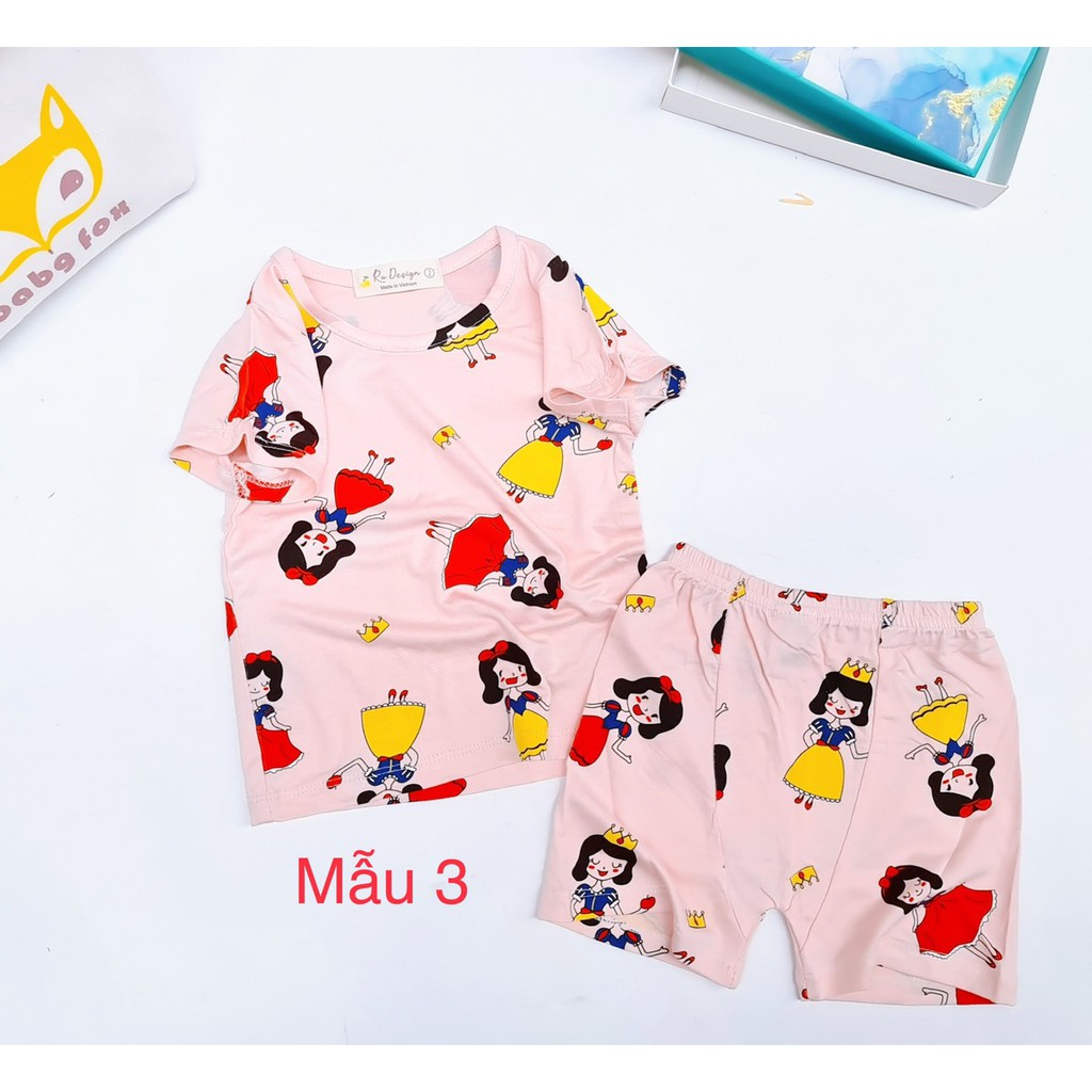 Bộ cotton thun gân/ giấy xuất Hàn cao cấp bé gái HM030