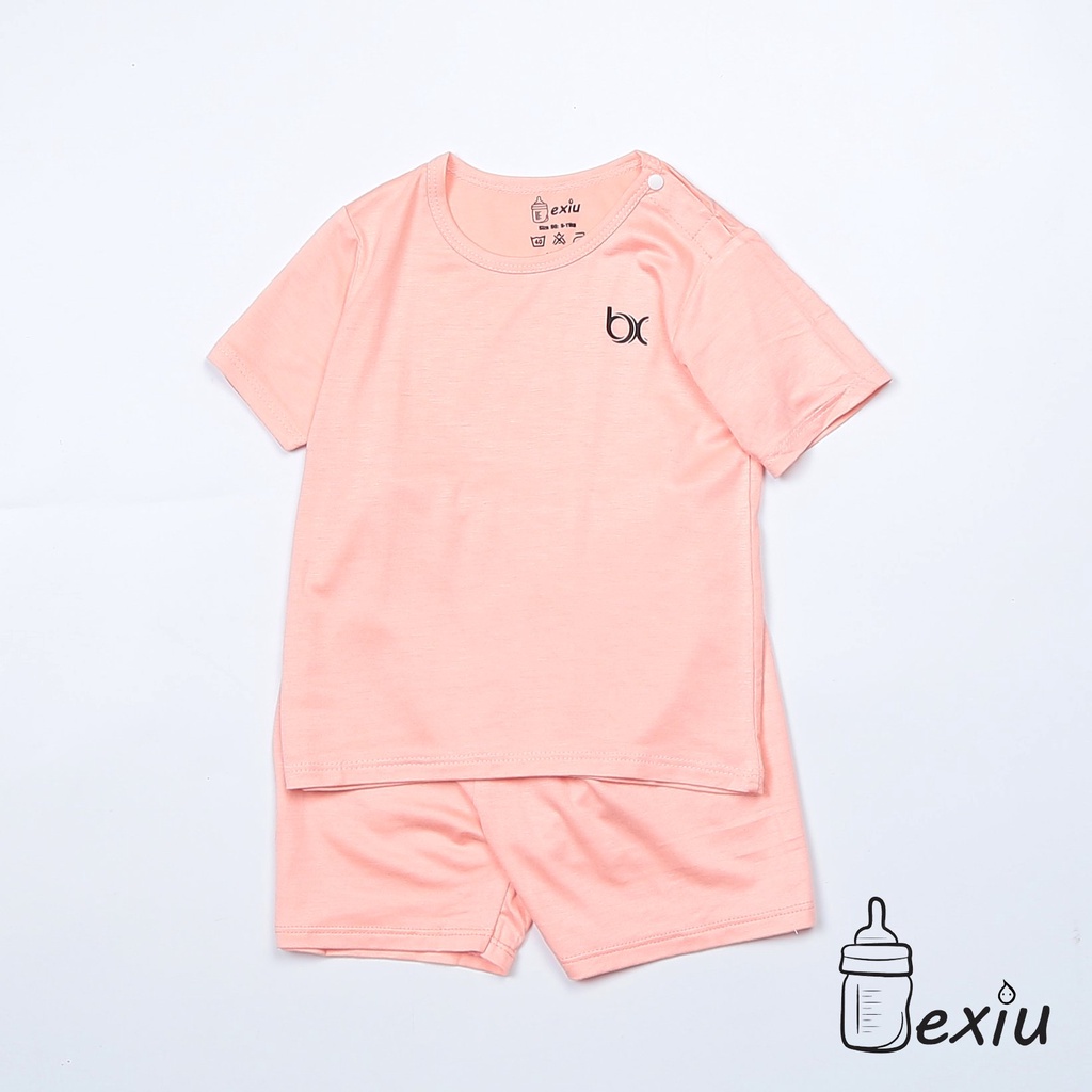 Bộ Đồ Cộc Cài Vai Màu Bexiu Bx - Quần Áo Trẻ Sơ Sinh Thun Cotton Lạnh Mềm Mượt Mát Cho Bé Trai Và Gái Từ 4-19kg