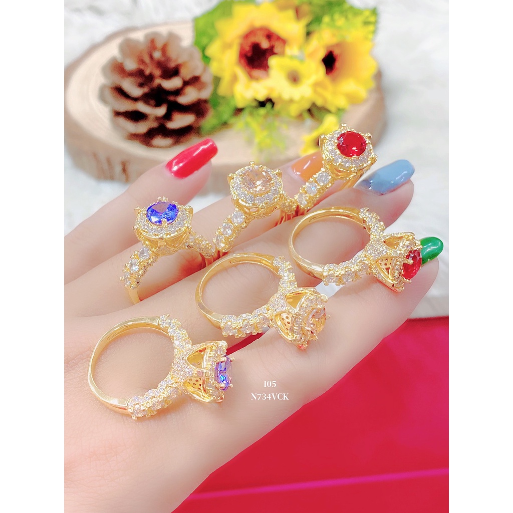 Nhẫn nữ UHA mạ vàng 18K đính đá CZ ( giá tốt nhất ) N734