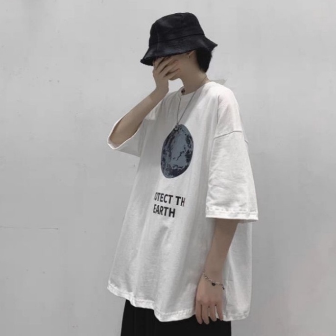 Áo thun tay lỡ nam nữ, áo phông unisex from rộng chất cottong mát mịn thấm hút mồ hôi in hình O đất