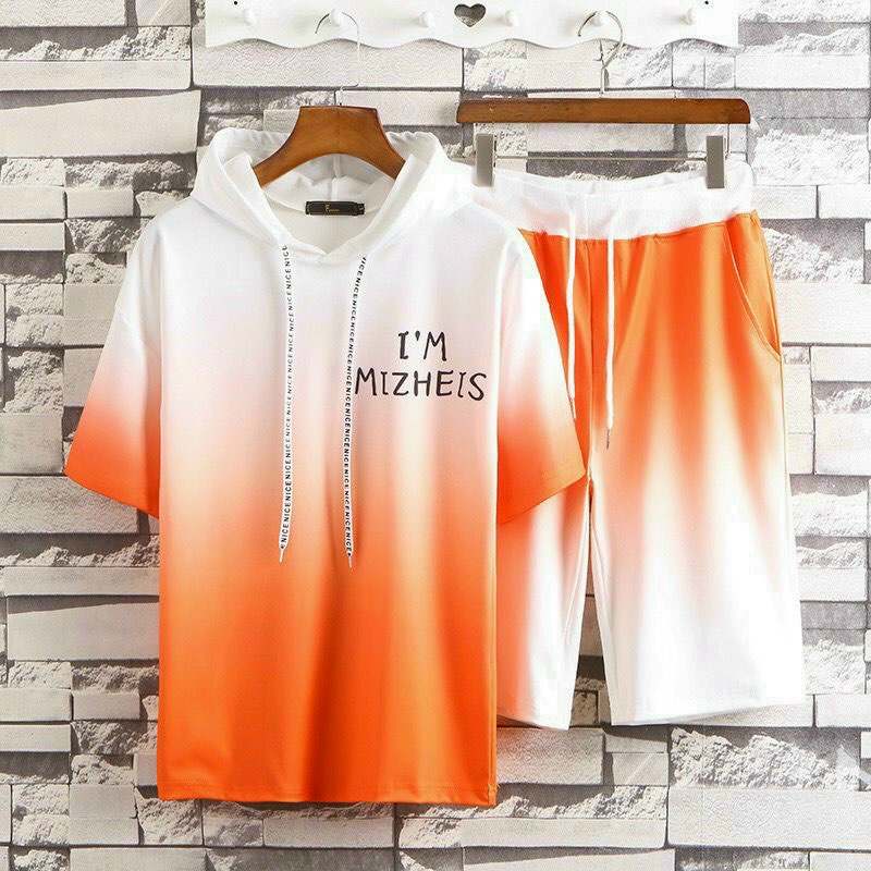 Set đồ nam áo thun có mũ loang màu cá tính và quần shorts đùi thể thao siêu hot thời trang hot trend 2021